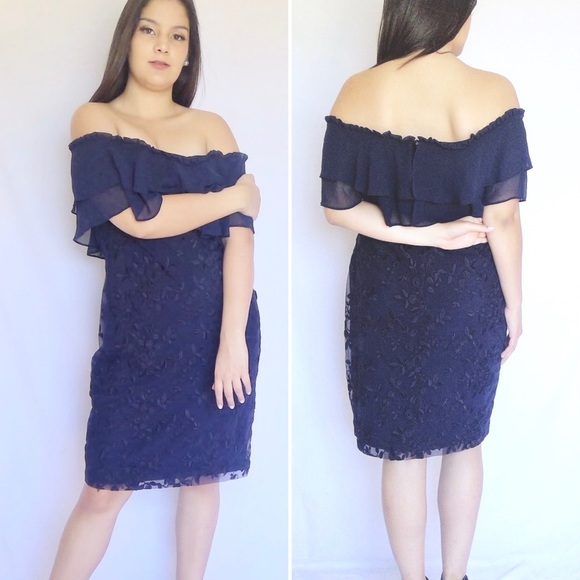 Ralph Lauren Dark blue off shoulders dress! - Picture 4 of 12